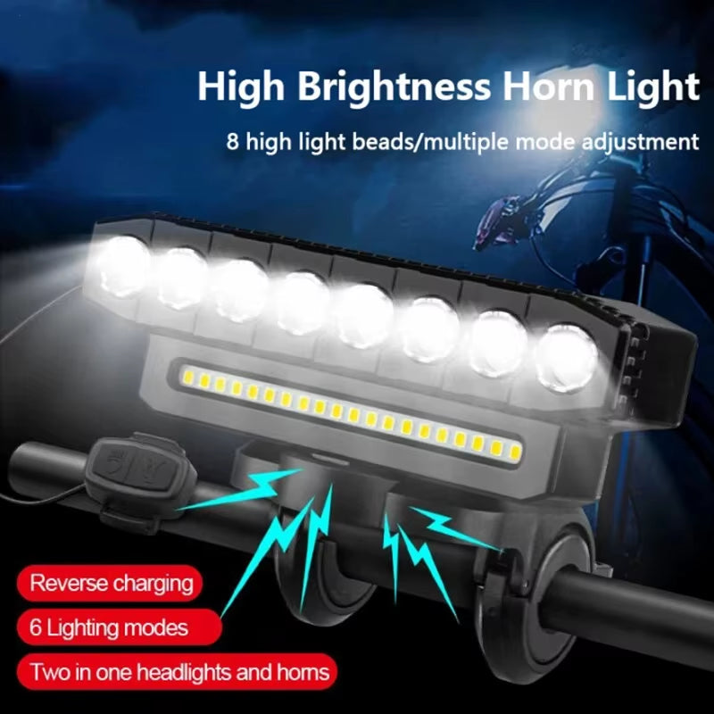 LED Bike Headlight with Electric Horn