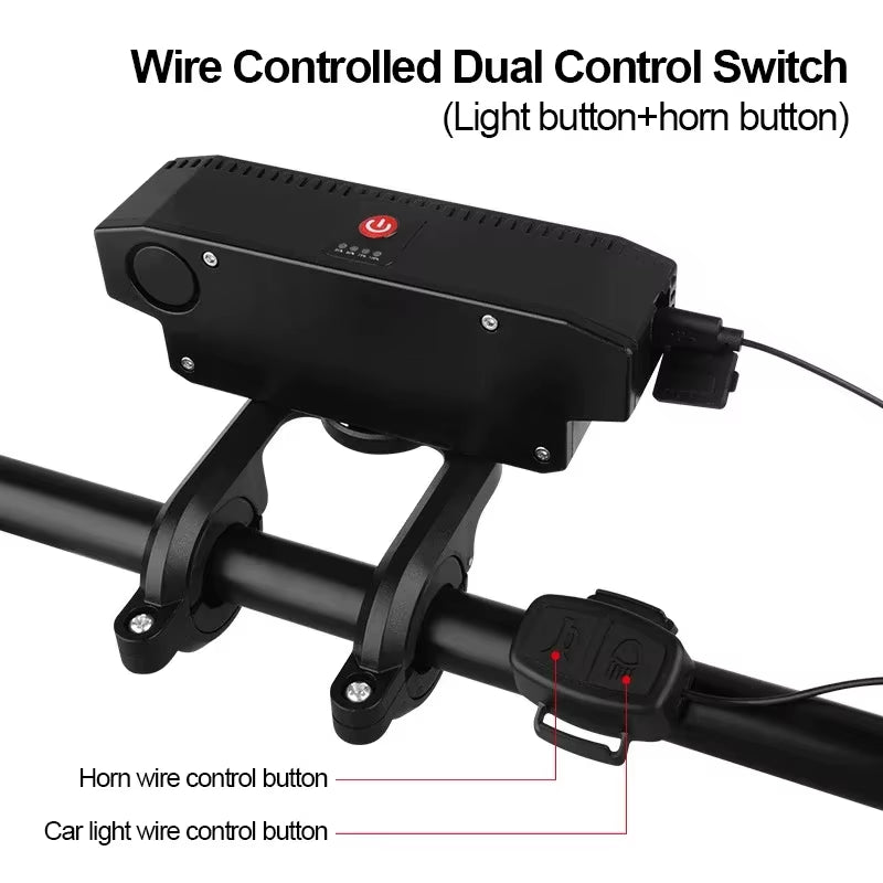 LED Bike Headlight with Electric Horn
