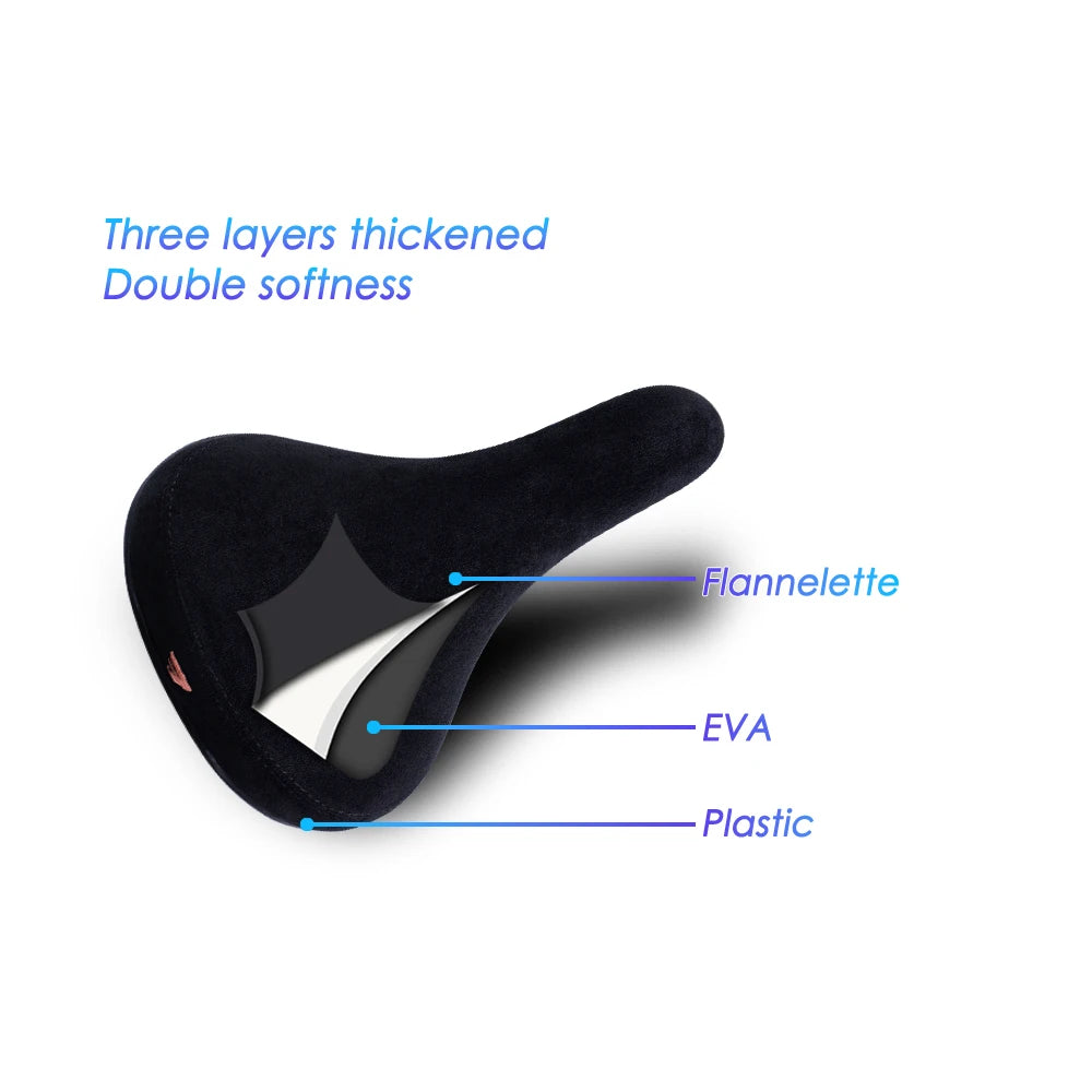Bicycle Saddle Wheelie Black with Logos Seat for Bicycles Flannelette Bike Seats Embroidery Logo 8Mm Rail
